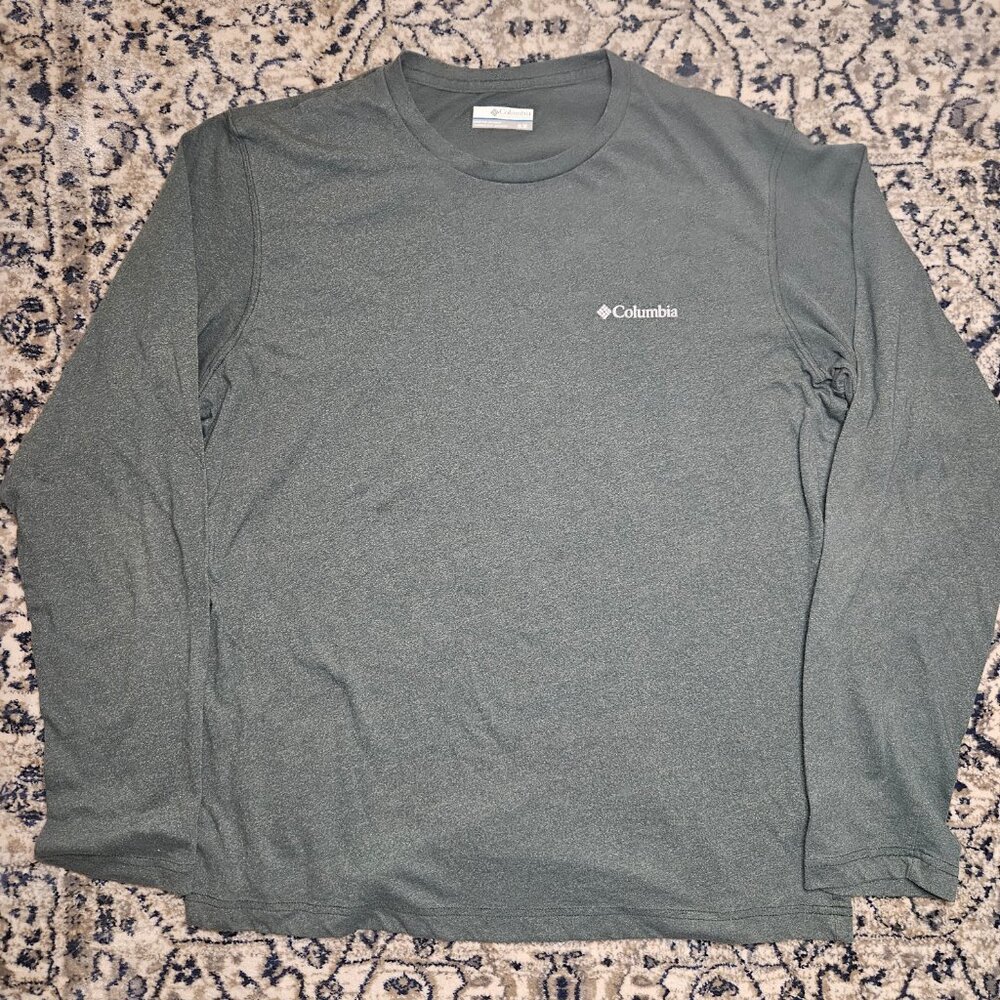 Columbia Omni-Wick Long Sleeve Performance Shirt Green Mens M Athleisure Outdoor
